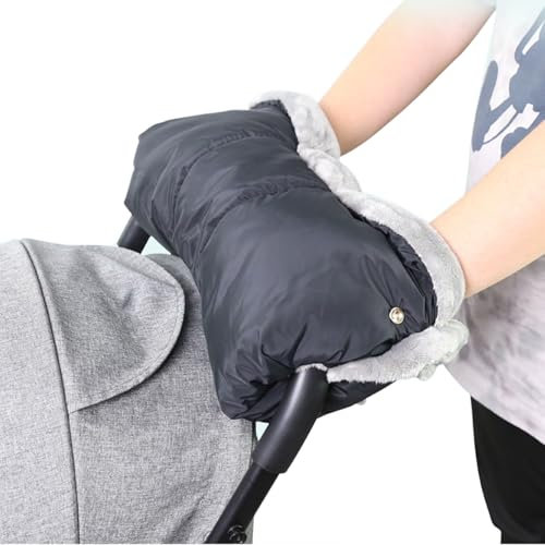 JUMUAO Handwärmer Kinderwagen, Universalgröße Handschuhe für Buggy,Wärmer Handmuff mit Flanell Innenseite,Extra weicher Kinderwagenmuff atmungsaktiv,Muff Wasserdicht und Winddicht für Winter