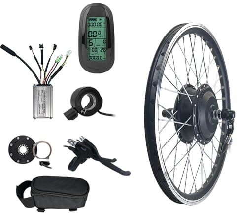 KYZTMHC Electric Bike Wheel Conversion Kit 48V 1000W Brushless Gearless Motor Road Bike Conversion Kit KT- Controller 130X Throttle KT-BZ-4(8) Assist PAS Bicycle Conversion Electric Vehicle