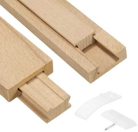 sourcing map Set di 4 guide per cassetti in legno, 40 cm, con staffa di scorrimento in plastica, kit di ricambio per guide inferiori