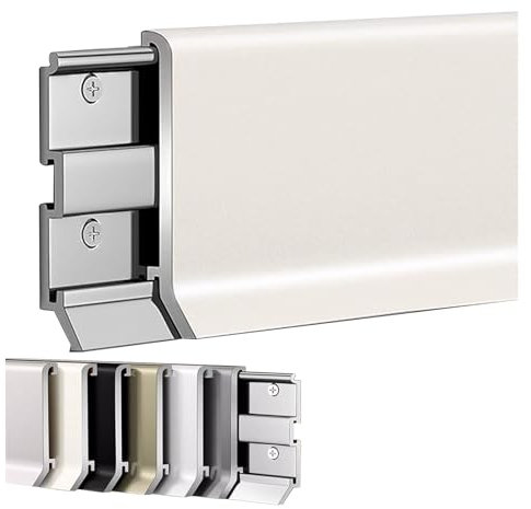 Battiscopa in alluminio senza cuciture, per soggiorno, camera da letto e lavanderia, lunghezza 125 cm
