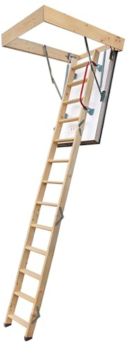4IQ Group Dachbodentreppe Vormontiert 120 x 60 cm U-Wert 0,44 W/m²K - Bodentreppe Gedämmt - Raumhöhe bis 310 cm - Inkl. Abdeckleisten, Zusätzliche Isolationsdichtung - Bis zu 150kg