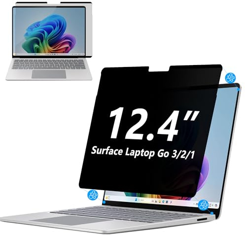 MEGOO Filtre de confidentialité pour Surface Laptop Go 3/2/1 12,4 | Série MagShield – Surface Go 3/2/1 12,4, anti-espion, anti-reflets, lumière bleue et blocage UV