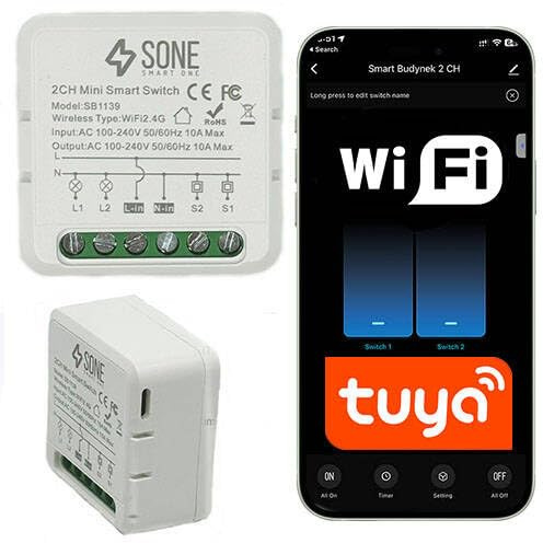 Sone Smart One WLAN Relais 2 Kanal Unterputz Tuya 2x10A