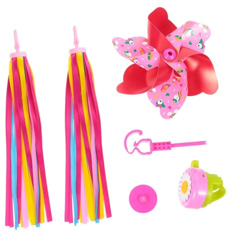 ARTSEWPLY 1set Accessori Per Biciclette Ragazzo Ragazza Campanello Windmill e Streamer Colorati Decorazioni Per Bici e Scooter Sicurezza e Divertimento Per Ragazzi e Ragazze