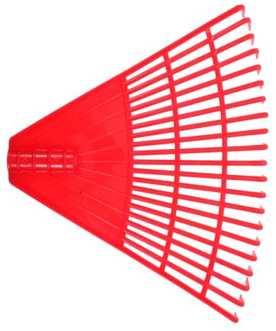 Gatuida Rastrillo de Jardín Herramienta para Jardinería y Cuidado del Césped 21 Dientes de Plástico Rojo para Limpieza de Hojas y Césped en Uso Exterior