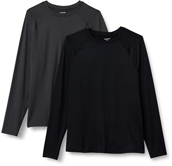 Amazon Essentials Men's Active Quick Dry Tech Stretch Lightweight Long-Sleeve T-Shirt (Available in Big&Tall), Multipacks