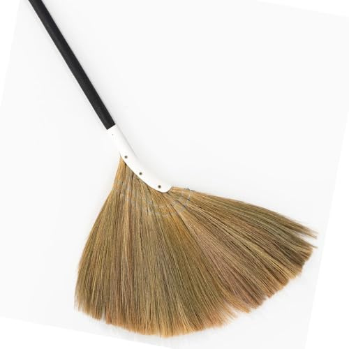 TTS For Home - Vietnamese Straw Soft Broom - Indoor Grass Broom - Sweeping Hand with Black Long Handle Broomstick for House, Garage, Office, Lobby Room, Kitchen with 56.69 in Length