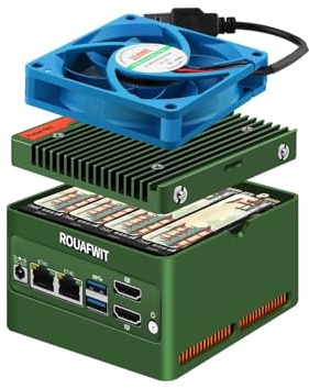 ROUAFWIT 4-Bay NAS Pocket Mini PC X86-P6, N150 (Upgraded N100) Micro Compputer, 2X 2.5GbE i226-v, Dual 4K Display, 2 USB3.2 10Gbps for Firewall Appliance, DDR5 16G RAM 256G SSD