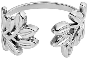 Purelei Leaf Ring - Fidget – Damenring aus langlebigem Edelstahl – Wasserfeste Ringe – in verstellbaren Größen erhältlich von 53-58 - Damenschmuck - Blattdesign