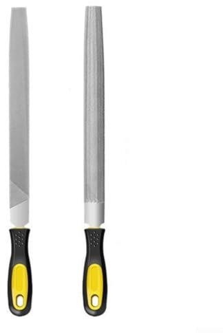 Honseadek Lot de 2 limes professionnelles en métal de 20,3 cm, demi-rondes et plates en acier au carbone pour le travail du bois, la mise en forme, l'ébavurage, avec poignée ergonomique