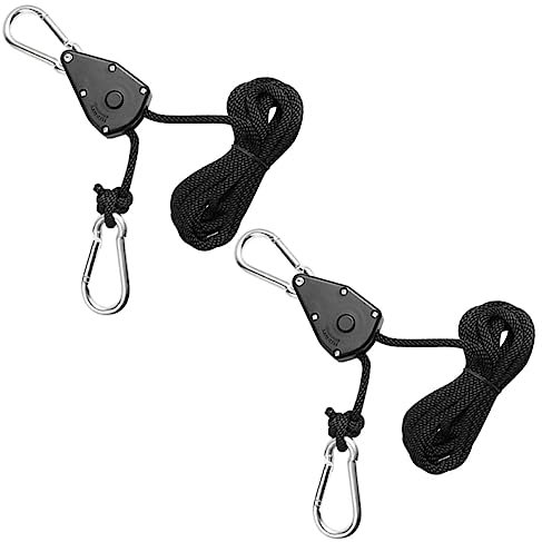 Milisten Suspensions Pour Lampes De Culture Multifonctions En Acier Inoxydable Et Alliage De Zinc, Cordes De Levage à Poulie Réglables 75 Lb, Utilisation Pour Tentes Et Ventilateurs, Lot De 2 Pièces