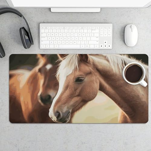 Großes Mauspad, bezauberndes Pferde-Design, wasserdicht, Schreibtischunterlage für Tastatur und Maus, rutschfeste Gummiunterseite, Schreibtischmatte, Gaming-Mauspad, für Büro, Zuhause, 30 x 60 cm