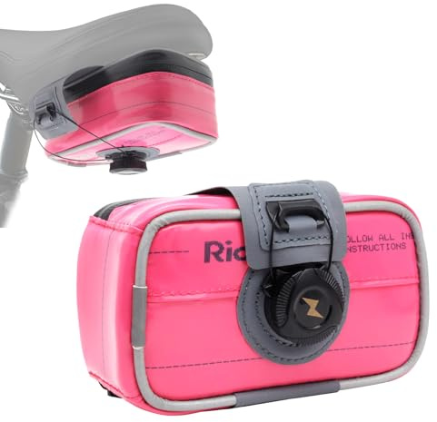 RIDENOW Fahrrad Satteltasche Fahrradtasche, 0,6L 13,5x7,5x6CM, Pink