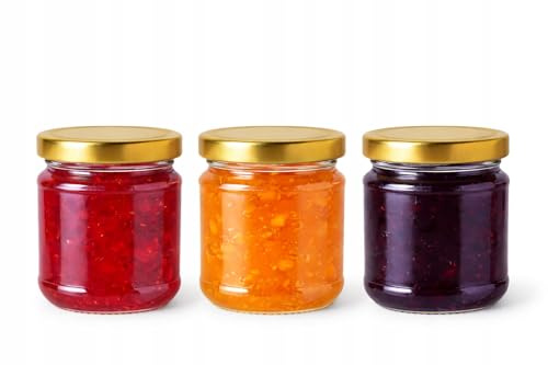 made in home - Sturzgläser Mini Gläser 210 ml Gold Rundgläser Marmeladengläser Einweckgläser Senf, Honig, Gläser, Einmachgläser, Portionsgläser mit Deckel (30, Gold, 210ml)