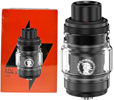 Atomizador Z Fli Tank 2 de 5,5 ml con flujo de aire superior compatible con bobinas de la serie Z con sistema a prueba de fugas para Aegis Legend 5 Mod - Sin nicotina, sin líquido
