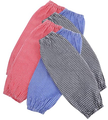 FONDOTIN 3 pares Mangas Protectoras de Algodón Antimanchas para Cocina Manguitos Antigrasa y Transpirables de Negro Manga Suelta para Trabajo y Limpieza