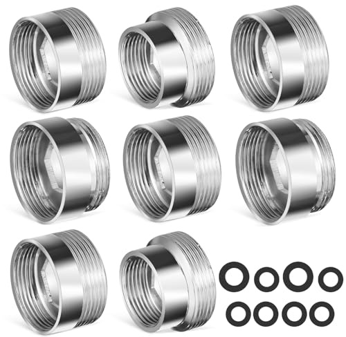 Hoement 8 pièces Lot de Adaptateurs Robinet Mâle-femelle Cuivre Filetage Varié pour Cuisine Salle de Bain Machine à Laver et Tuyau D Arrosage Installation Facile et Compatible Multi