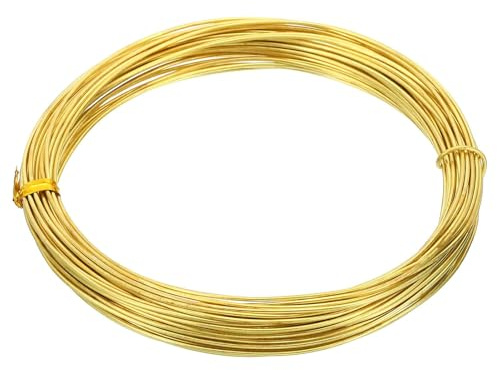 Alambre de Latón para Colgar Cuadros, Rollo de 10 Metros Cable Dorado Fino, Cuerda Metálica Resistente para Marcos de Fotos, Espejos y Relojes, Accesorios de Bricolaje