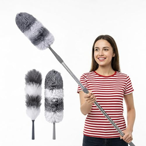 Episent Extendable Feather Duster, Grey