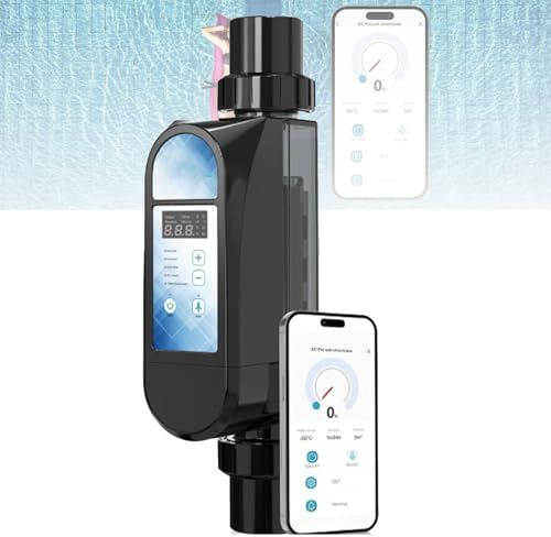 Oiyekntd Système de chloration au sel pour piscines, générateur de Chlore au sel de Grande capacité, chlorinateur de Piscine au sel avec Panneau numérique Intelligent et Application de contrôle 4g/h