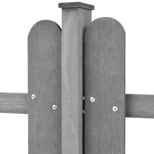 Lumanois Staccionata con Montanti 3 pz in WPC 600x60 cm, Articoli di ferramenta,Barriere e recinzioni,Picchetti per recinzioni, 30.5kg-42826