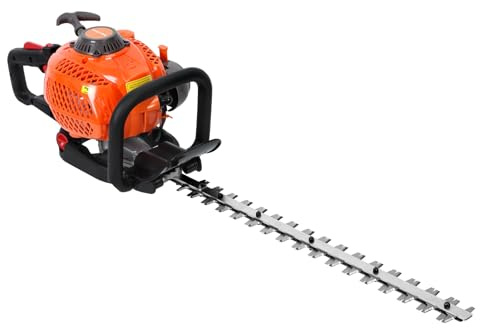 Taille Haie Thermique 26CC à Double Lame, Taillehaie à Essence Puissante avec 180° Rotatif, Bascule Rapide et Sangle pour Jardin Professionnel et Bricolage Orange