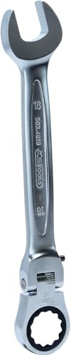 KS Tools 503.4818-E Llave combinada de carraca articulada GEARplus, bloqueable, 18 mm, colgador