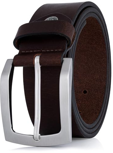 LINDENMANN Leder-Gürtel Herren 40 mm breit, Gürtel Herren Vollrindleder braun, Farbe/Color:braun, Size:Bundweite 95 cm Gesamtlänge 110 cm W 37.4 L