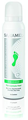 Sanamed Fuß Creme Schaum, Smaragd, Fußschaum bei trockener Haut, mit Urea, Nachtkerzenöl, Aloe Vera, 300ml, 300 ml