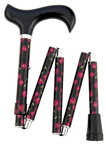 Designer Gehstock Gehhilfe Deluxe-Supermini-Faltstock Fleur lila