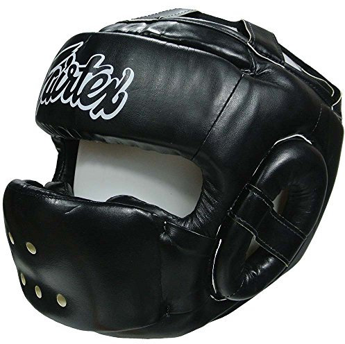 Fairtex Kopfschutz, HG14, schwarz, Head Guard, MMA Muay Thai Protector Thaiboxen Größe L