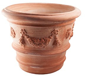 Blumentopf Pflanzgefäß Übertopf Terracotta FROSTFEST QUALITÄTSWARE Siena Conca FESTONE (42cm)