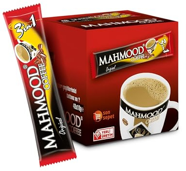 Mahmood Coffee 3 en 1 – Café Instantané avec Lait et Sucre – Délicieux Sachets de Café Instantané Faciles à Préparer