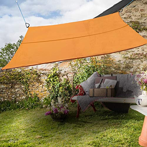 Green Bay Rectangle Anti-UV Sun Shade Sail Outdoor Patio Party Sunscreen Canopy Sunsail 5x4m Orange