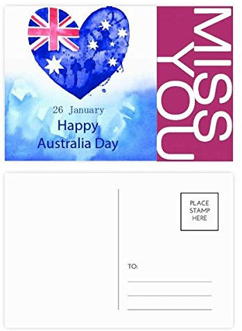 Australien-Postkarten-Set, Herzform, 20 Stück
