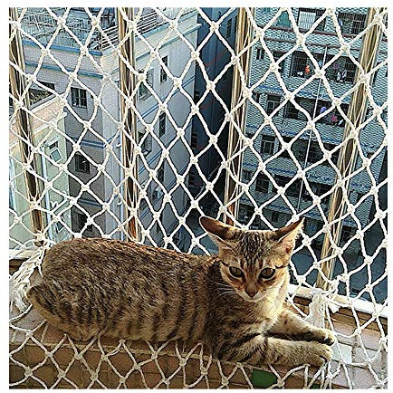 SSCYHT Katzensicherheitszaun Haustierbalkon Net Treppenschutz Absturzsicherung Absturzsicherung Isolationsdurchmesser 6MM Multi-Size Weiß,5cm,2x2M(7x7ft)