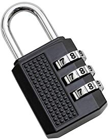 HMF 3506-02 - Lucchetto a combinazione a 3 cifre, 5 x 3 x 1 cm, colore: Nero