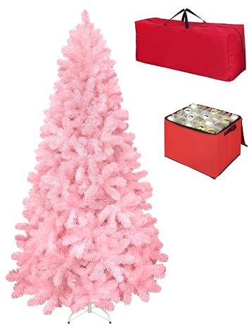 Totò Piccinni Albero di Natale Artificiale NOEL, Folto, Effetto Realistico, Rami a Gancio, Facile Montaggio, PVC, Ignifugo con Borsone (150 cm, Rosa)