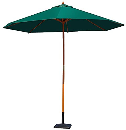 Ombrellone da Giardino in Legno, Ombrellone da Esterno Giardino, Ombrellone Ombrello Bar Giardino Mare Piscina ø 2,7 M, Anti-UV, Ombrello Robusto per Cortile/Patio/Parco/Giardino,Dark green