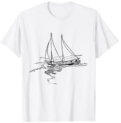 Zweimaster Segelboot unter Segeln, Kapitän Skipper Segel T-Shirt