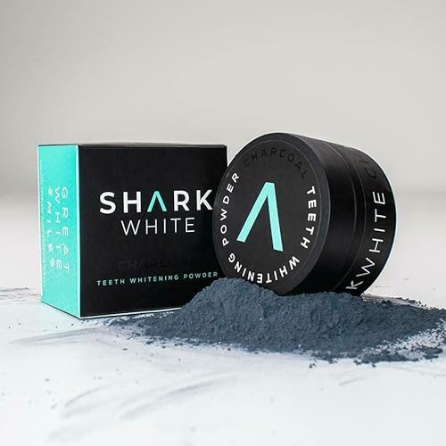 Shark White Teeth Whitening Bamboo Activated Charcoal Powder - Fast Results & No Sensitivity, Love Your Smile with Our Teeth Whitening Charcoal Powder