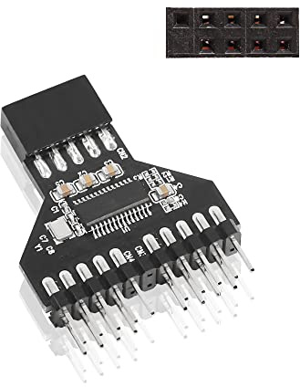 YAODHAOD 9pin usb header male 1 to 2 Extension Splitter Cable Connector Adapter HUB USB 2.0 9 Pin Connector Port Splitter