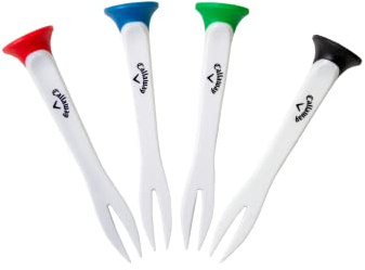 Callaway Par-Tee Quick Fix High Performance Golf Tees - 4Pk Features Unique Quick-Fix Groove Cleaner and Divot Repair Tool