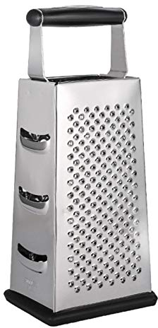 Sloane Professional Stainless Steel Box Grater - 4 Sided 10 Inch Multipurpose Grater for Cheese, Vegetables, Fruit