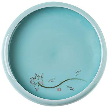Piatto da Cena Piatto in Porcellana, Celadon, Stoviglie Ristorante Hotel, Piatto Fondo Deep Blue (Size : S)