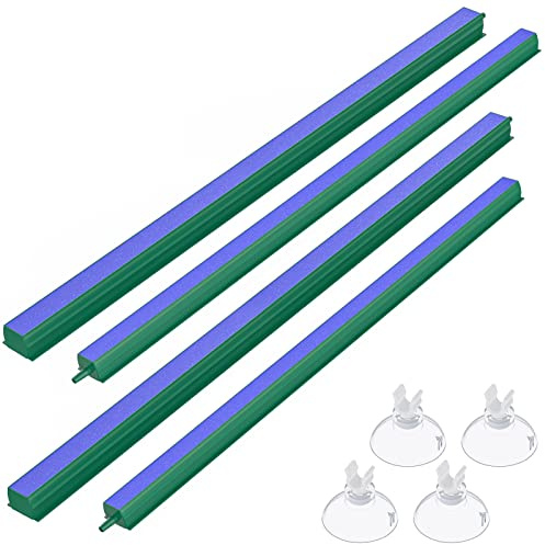 Pawfly Aquarium Air Stone Bar Bubbler 20&30&40 cm Long Bubble Release Tool with 4 Suction Cups Square Oxygen Diffuser for Air Pump Fish Tank Pond and DWC Reservoir, 4 Pack