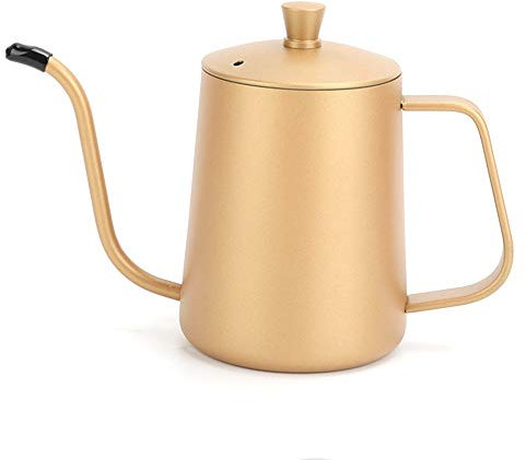 OQHAIR Cafetera Hecha a Mano, cafetera de Acero Inoxidable 304, Tetera de Boca Larga, cafetera de Acero Inoxidable (Color: Dorado, tamaño: 23.7 FL oz) (Oro 23.7 FL oz)