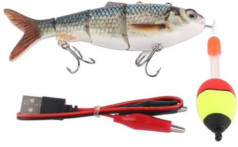 Pssopp LED Light Roboter Schwimmköder Multi Jointed Elektrischer Angelköder mit Hochgeschwindigkeitsmotor, USB Aufladung, für Angler Jeden Alters