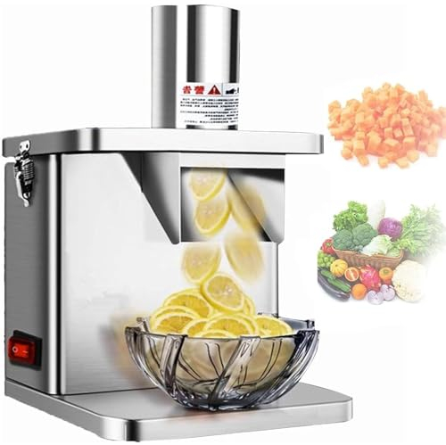 BGFYUSF Cortadora automática de Frutas y Verduras de Alta Resistencia， cortadora de Verduras Comercial， máquina para Cortar en Cubitos de Acero Inoxidable con Cuchillas，