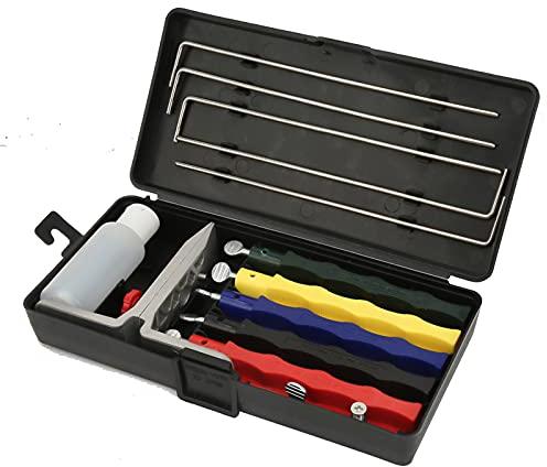 Set di Affilatura Cucina, Set di Affilacoltelli Portatile con 4 Angoli per Uso Domestico e in Cucina, Design Durevole e Pratico, Ampia Gamma di Funzioni